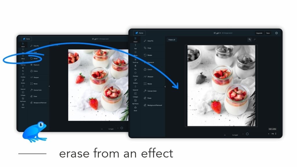 How to erase from an effect