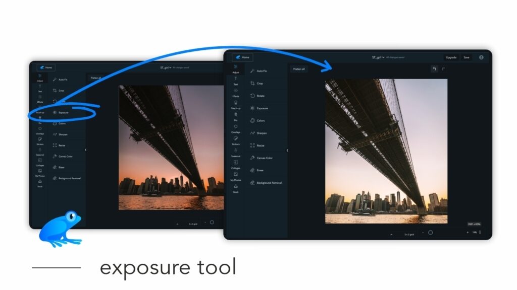 How to use the Exposure tool