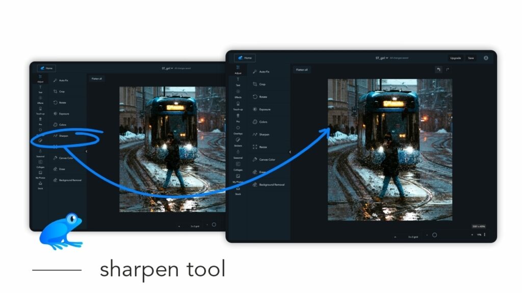 How to use the Sharpen tool