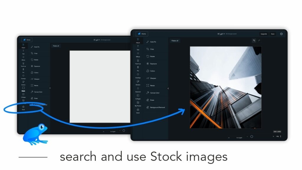 How to search for and use Stock images
